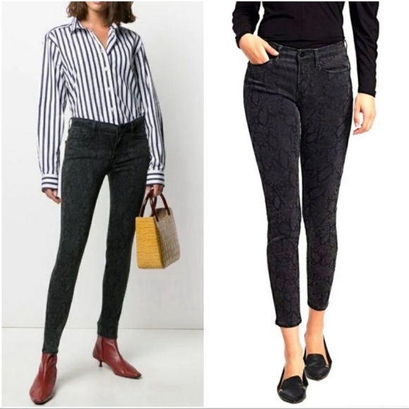 NWT- Frame Demin Le Skinny De Jeanne Tonal Python Snake Print Pants - Picture 2 of 6